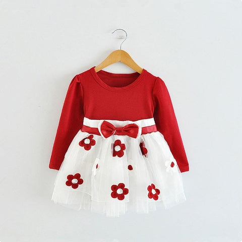 2018 Winter Long Sleeve Baby Girls Dress For Girl Christening Birthday 0 2T Newborn Toddler Dress Kids Casual Wear Daily Clothes