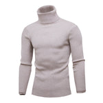 High Quality Warm Turtleneck Sweater Men Fashion Solid Knitted Mens Sweaters Casual Slim Pullover Male Double Collar Tops