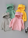 MUQGEW Winter Toddler Baby Kids Boy Girl Hooded Cartoon 3D Ear Hoodie Sweatshirt Tops Clothes roupa infantil