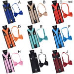 Bow tie Suspender Set Adjustable Elastic Wedding Belt Strap Shirts Brace For Men Women