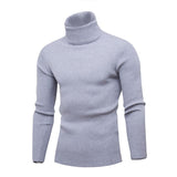 High Quality Warm Turtleneck Sweater Men Fashion Solid Knitted Mens Sweaters Casual Slim Pullover Male Double Collar Tops