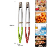 Silicone Kitchen Tongs Stainless Steel Cooking Salad Serving BBQ Tong For Baking Anti Heat Clip Pastry Clamp Tongs Cooking Tools