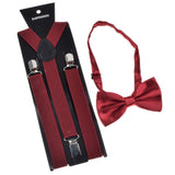 Bow tie Suspender Set Adjustable Elastic Wedding Belt Strap Shirts Brace For Men Women