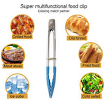 Silicone Kitchen Tongs Stainless Steel Cooking Salad Serving BBQ Tong For Baking Anti Heat Clip Pastry Clamp Tongs Cooking Tools