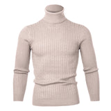 High Quality Warm Turtleneck Sweater Men Fashion Solid Knitted Mens Sweaters Casual Slim Pullover Male Double Collar Tops